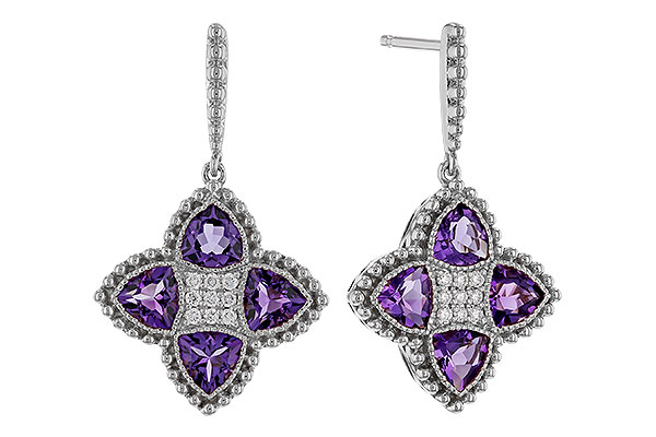 L275-14008: EARRINGS 1.41 AMETHYST 1.50 TGW