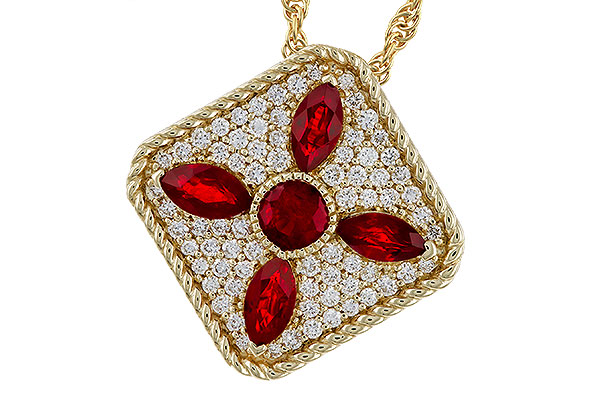 L275-14017: NECKLACE .81 TW RUBY 1.12 TGW