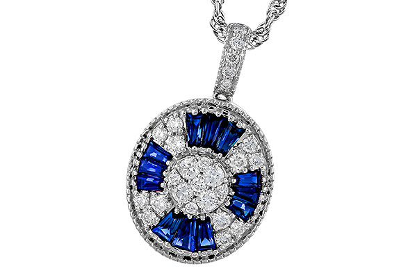 L275-15899: NECKLACE .56 TW SAPPHIRE .80 TGW
