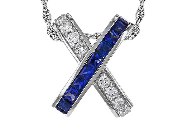 L275-17671: NECKLACE .60 TW SAPPHIRE .77 TGW