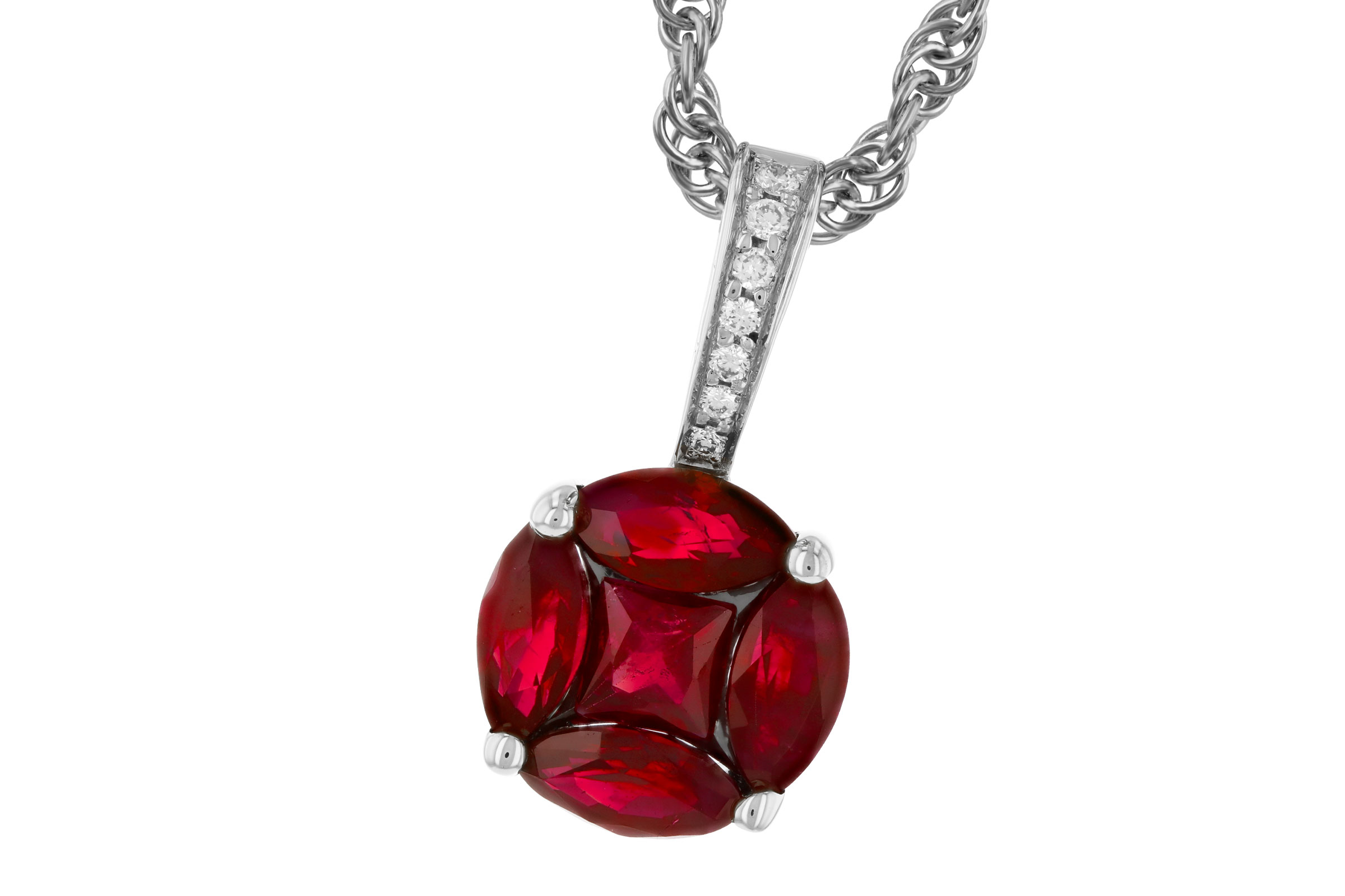 L276-00444: NECKLACE .80 RUBY .82 TW