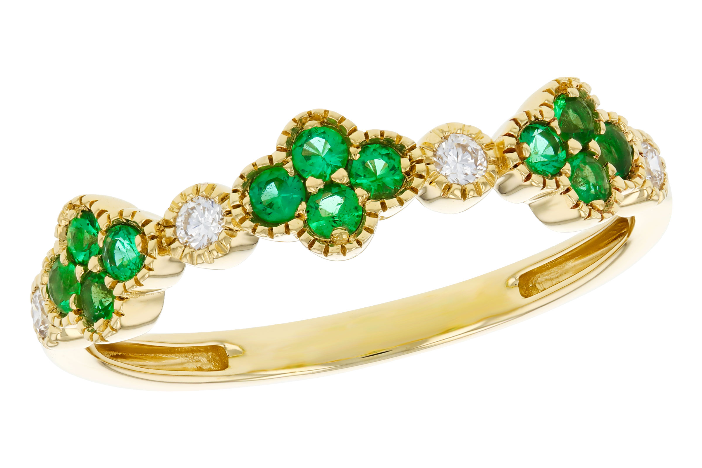 L276-03117: LDS WED RG .18 TW EMERALD .26 TGW