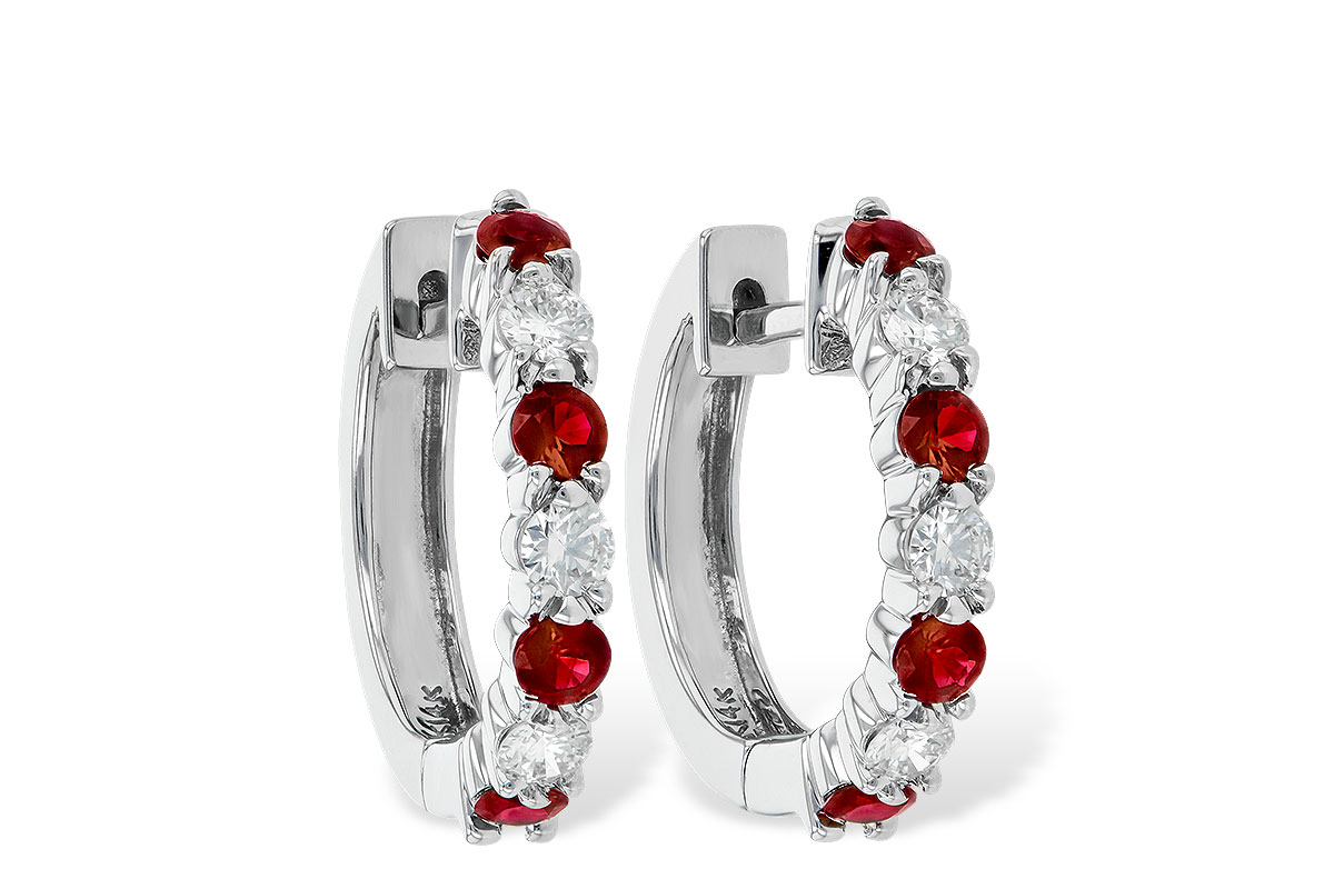 M001-48571: EARRINGS .64 RUBY 1.05 TGW