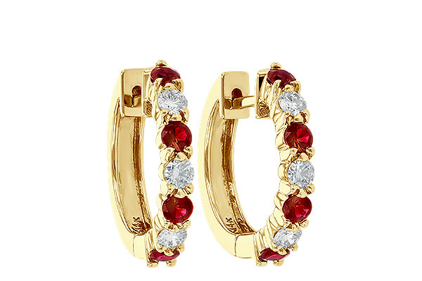 M001-48571: EARRINGS .64 RUBY 1.05 TGW