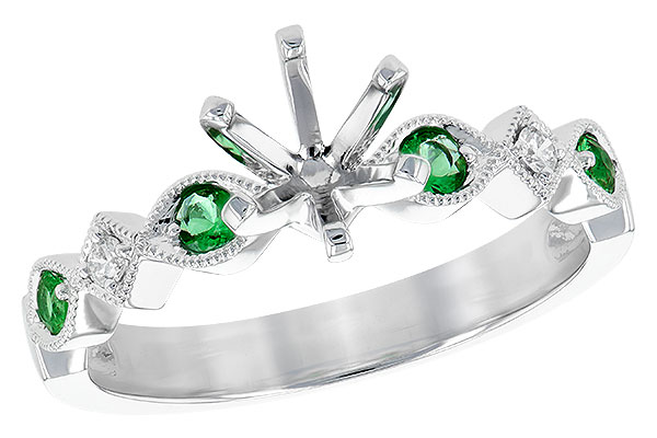 M190-56780: LDS SEMI DIA RG .12 EMERALD .16 TGW