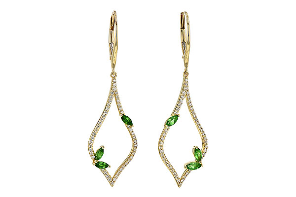 M190-60444: EARR .42 GREEN GARNET .77 TGW