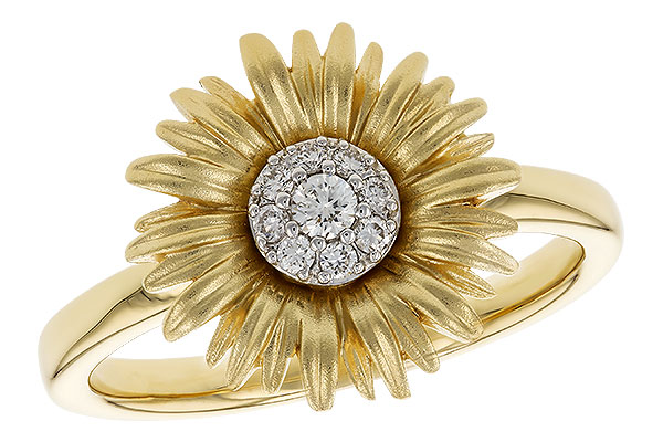 M274-22262: A274-21336 WITH YG & PETALS / WG SETTING .10 TW