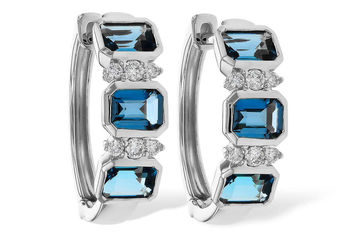M275-11344: EARRINGS 1.37 TW LONDON BLUE TOPAZ 1.48 TGW