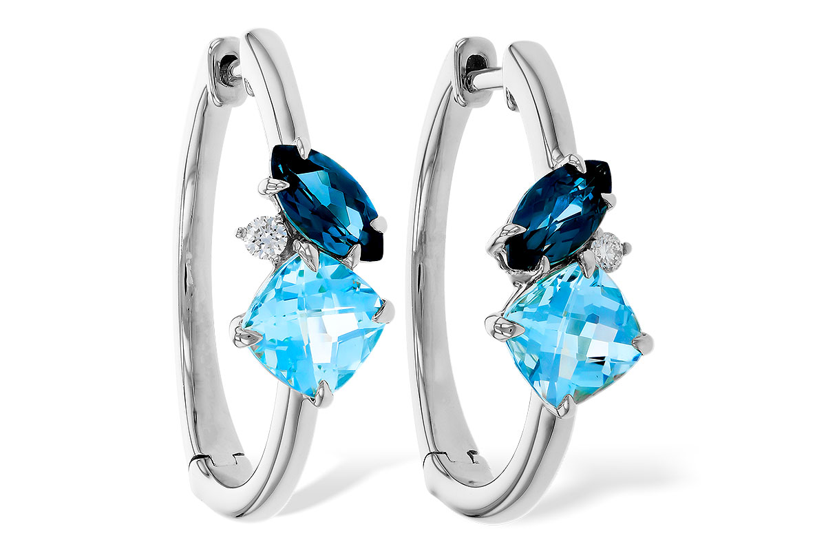 M275-13099: EARRINGS 1.82 TW BLUE TOPAZ 1.86 TGW