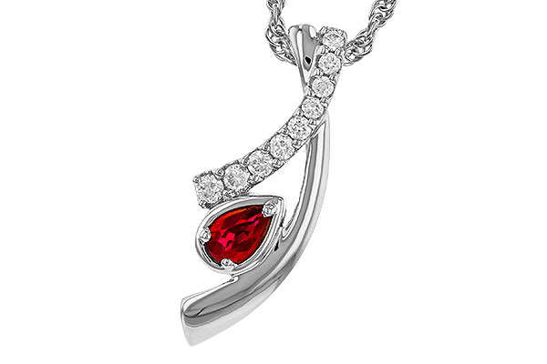 M275-14917: NECKLACE .21 RUBY .38 TGW (5x3 RUBY)