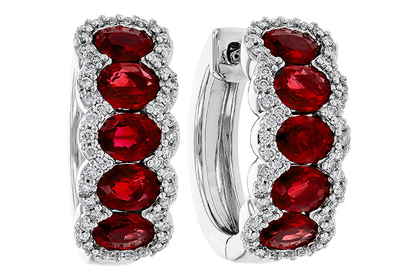 M275-15908: EARRINGS 2.20 TW RUBY 2.45 TGW