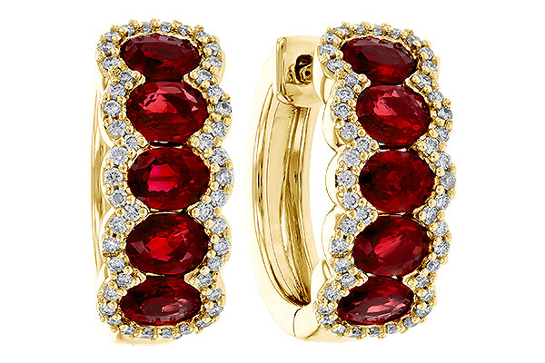 M275-15908: EARRINGS 2.20 TW RUBY 2.45 TGW